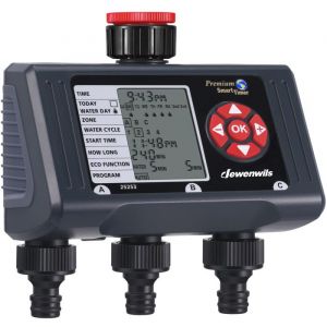 DEWENWILS Programmateur darrosage extérieur 3 voies - 4 programmes par zone- minuteur darrosage automatique pour jardin - étanche