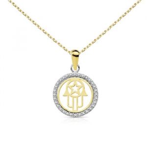 Collier - Pendentif Or 18 Carats 750/000 Main de Fatma - Chaine Dorée