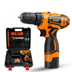 Perceuse visseuse Sans Fil 21V Tournevis &Eacute;lectrique avec Batterie au lithium 25Nm 2 Vitesse 24 Accessoires pour Bricolage