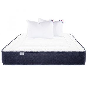 Matelas 180x200 cm Nuage 24 cm mousse m&eacute;moire de forme mi-ferme face &eacute;t&eacute;/hiver + 2 oreillers