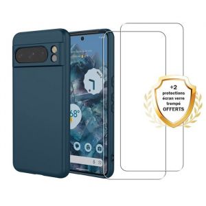 EVETANE Coque compatible Pixel 8 Pro antichoc Bleu + 2 vitres