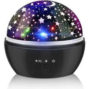 Lampe Projecteur LED &Eacute;toile Veilleuse Enfant et B&eacute;b&eacute; Romantique Lumi&egrave;re pour Maison Chambre F&ecirc;te No&euml;l(Noir)