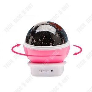 TD® Lampe de Projection Veilleuse Bébé Etoile Projection Lumière Enfant Lampe Chevet Avec 360 Degrés De LED Pour Cadeau Bébé Anni