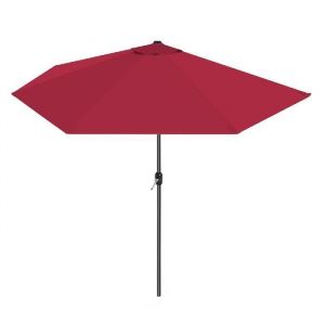 Demi-parasol de jardin coloris rose parasol de balcon avec manivelle - Diam&egrave;tre 270 x Profondeur 135 x Hauteur 230 cm