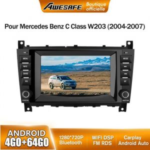 AWESAFE 4G Autoradio Android 13 pour Mercedes-Benz CLC W203 (2008-2010) CLK W209 (2005-2011) 4Go+64Go 8 Écran Android Auto