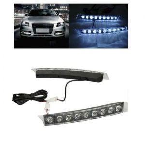 2 Feux Diurne LED 12V Blanc Phares de Jour DRL Universel Pare-chocs Grille Avant Voiture Fourgon Moto