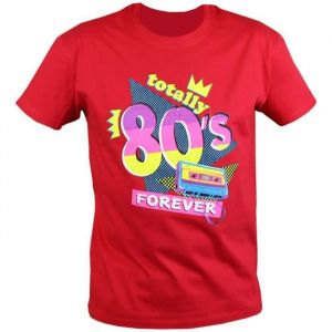 T-shirt homme manches courtes - Totally 80s ann&eacute;es 1980 disco - rouge - PATOUTATIS - 24306