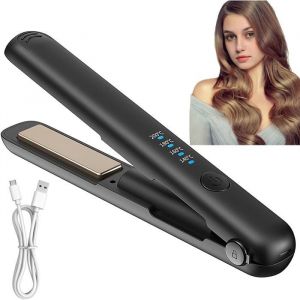 Lisseur Sans FilFer &agrave; Boucler Sans Fil 2 en 1Mini Lisseur Sans FilLisseur Portable Sans Fil MiniUSB RechargeableLisseur