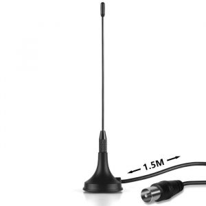 Antenne TV Interieur TNT HD Portable - AUGUST DTA180 - Petite Antenne avec Base Magnétique pour TV récepteur TNT et Radio