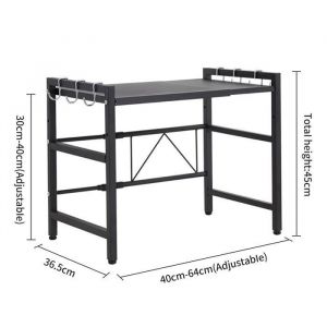 XUANYU Support D&eacute;tag&egrave;re Extensible pour Four &agrave; Micro-Ondes  Nouvel Gain De Place pour Le Rangement De La Cuisine Noir