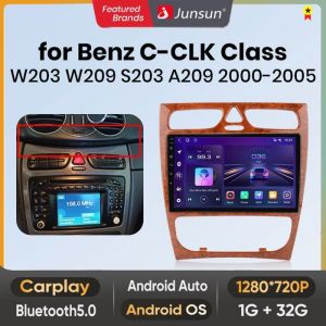 Junsun Autoradio 9 pouces Android13 Carplay voiture pour Mercedes Benz C Class W203 W209 2000-2005 Écran Tactile GPS RDS WIFI