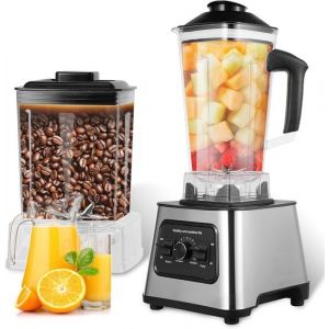 Mixeur Blender Professionnel 2.5L 6000W Mixeur Smoothie 9 Vitesses éLectrique Presse-Agrumes Avec 4 Lames En Acier Inoxydable