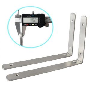 Support Etagère SAYAYO Équerres Fixation Équerre Étagère de 90 Degrés 245 mm x 155 mm Équerre Metallique Murale Metal Brossée avec