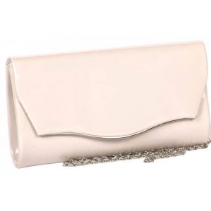 Pochette cérémonie-Nyls Création-Pochette Femme Beige Vernis Mariage Minaudiere Nude Egla - Beige