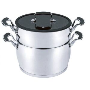 Couscoussier - ROYAL SWISS - 6 litres - Acier inoxydable - Revêtement intérieur pierre - Tous feux