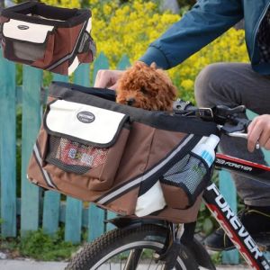 Transporteur animaux de compagnie véloPanier guidon de vélo transporteur avant pour petits chien chat Voyage sac de transport