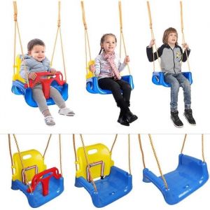 Balan&ccedil;oire pour B&eacute;b&eacute;s Balan&ccedil;oire B&eacute;b&eacute; Enfants 3 en 1 Siege Bebe Balancoire avec Dossier et Ceinture de S&eacute;curit&eacute; Swing Set