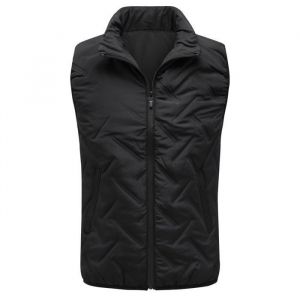 ALLTHEMEN Doudoune Veste sans Manches Homme Légère Col Montant en Hiver Gilet sans manche Chaud Noir