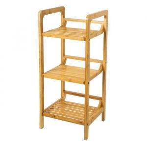 Meuble de rangement avec 3 étagère en bambou coloris naturel - Longueur 30 x Profondeur 30 x Hauteur 70 cm-JUANIO
