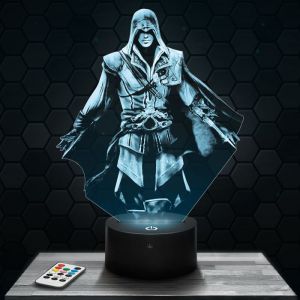 Lampe 3d _ Assassins Creed - Jouet Figurine Cadeau Assassins Creed - Veilleuse Led Tactile avec socle au choix TOP
