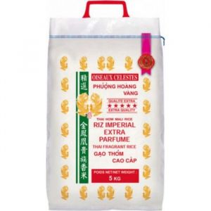 Riz Thai impérial extra parfumé qualité premium - Sac de 5KG - Marque Oiseaux Célestes - Année 2020 - 5KG