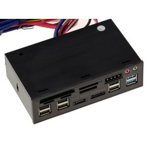 Fa&ccedil;ade avant pour baie 5.25 - KALEA INFORMATIQUE - USB2 USB3 eSATA - CF SD MicroSD - Audio 12V 5V