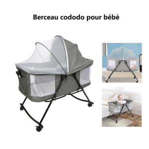 Berceau Cododo &agrave; Bascule de B&eacute;b&eacute; Willonin&reg; Lit de Voyage portable et pliable Matelas et moustique inclus Support 92x65x106 cm