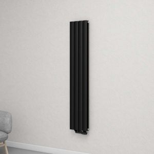 Radiateur à Eau Chaude Mural MAI & MAI 160x30 Gris Noir Vertical en Acier Double Couche