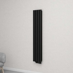 Radiateur à Eau Chaude Mural MAI & MAI 160x30 Gris Noir Vertical en Acier Double Couche