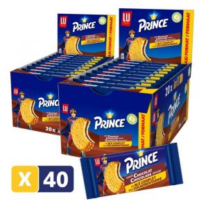 Biscuit petit déjeuner - LU - Biscuit au Chocolat - 2 Présentoir de 20 sachets de Prince - Format Pocket - (2x20x80g)