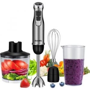 Coffret Mixeur Plongeant Sans Fil - Mixeur Plongeant Avec Hachoir - Avec Tasse &Agrave; Mesurer - 1200 W