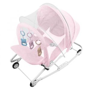 XUANYU.Transat bébé -  Transat balancelle pliable - Balancelle bebe electrique Avce moustiquaire  - Pour Naissance  - Rose