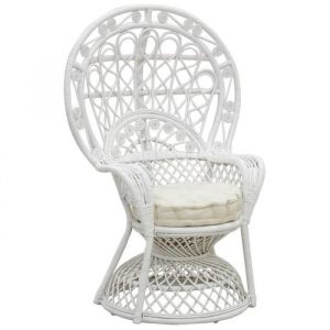 Fauteuil Emmanuelle en rotin blanc