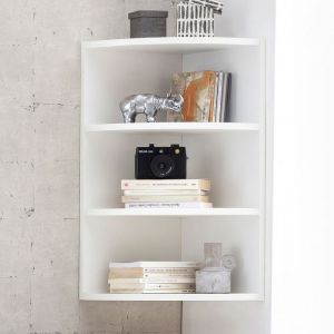WOHNLING Etagère blanche WL5.843 30x60x30 cm Etagère murale Etagère en bois Etagère suspendue haute