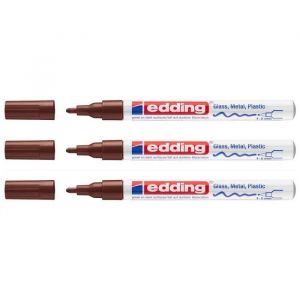 Marqueurs Peinture - edding - 751 - Marron - Fine - Ind&eacute;l&eacute;bile - Opaque