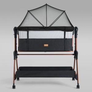 Berceau Cododo & Lit B&eacute;b&eacute; &ndash; 6 Niveaux de Hauteur Fonction Balancelle Roulettes Matelas  Parois en Maille avec Moustiquaire