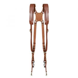 Harnais pour appareil photo Cuir v&eacute;ritable + rivets R&eacute;glable Mixte Robuste Confortable et pratique Sangle dappareil photo