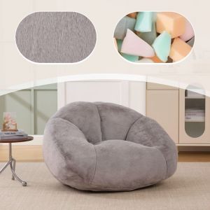 DRIPEX Pouf en peluche douceCanap&eacute; pouf confortable pour le salon et la chambreLazy Canap&eacute;100*90*57cmGris
