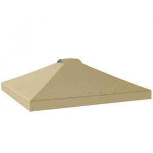 Toile de Rechange pour Tonnelle - Outsunny - 3x3m - 8 Trous de Drainage et Double Ventilation UV50+ Imperm&eacute;able Polyester - cr&egrave;me