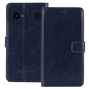 TienJueShi Coque Antichoc en cuir PU Cover Case TPU Silicone Portefeuille Housse pour Doro 8035 5 inch Étui Couverture Bleu foncé