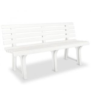 Banc de jardin 1455 x 49 x 74 cm Plastique Blanc