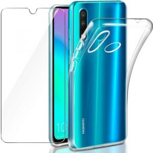 Housse Pour Huawei P30 lite/Nova 4e 6.15 Coque Etui en TPU (Transparent + Verre trempé)