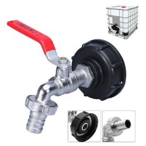 Adaptateur de réservoir IBC Connecteur à filetage 1/2Robinet Cuve 1000L Robinet Recuperateur Eau De PluieRobinet Sortie Raccord
