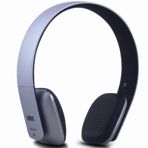 Casque Bluetooth Audio Sans Fil Gris Ultra L&eacute;ger - Micro NFC Discret Autonomie 12h - Supra Auriculaire Aural- August EP636