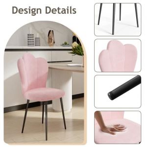 ROSE 2 pi&egrave;ces Chaise &agrave; manger pour cuisine salon chambre et bureau Dossier et Si&egrave;ge en tissu 48x54x84cm Style scandinave