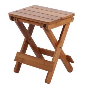 Tabouret pliant tabouret pliant en bambou à panneau lisse étanche pieds de table robustes chambre design pliable pour salle de