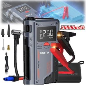 D&eacute;marreur de Voiture 1000A Chargeur Booster Portable 20000mAh Dispositif de D&eacute;marrage de Batterie de Voiture Puissant Lumi&egrave;re LED
