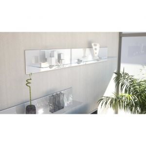Etag&egrave;re - LED - Verre laqu&eacute; blanc - 146 cm