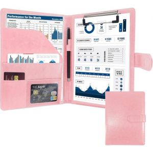 A5 Porte Document Mallette Organiseur de Conférence pour Bureaux Écoles et salles de Réunion Rose