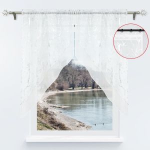 1 Paire de Store voilage transparent motif marbre double couche pour fen&ecirc;tre L-H 120 x 125 cm